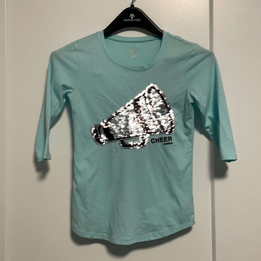 Justice 3/4 sleeve cheer tee
